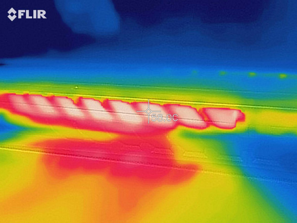 Termocamera: temperature sullo sbocco del sistema di ventilazione