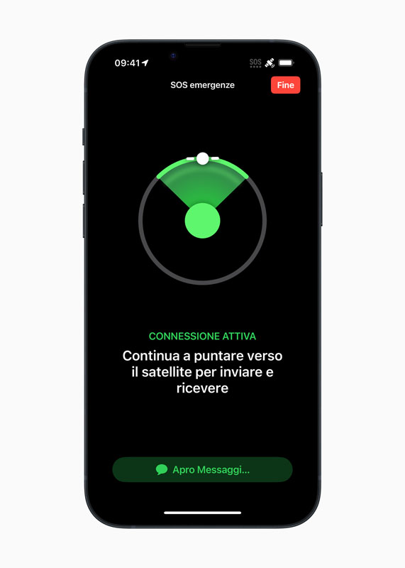 SOS emergenze via satellite su iPhone 14 
