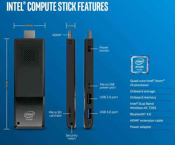 Intel Compute Stick con Cherry Trail